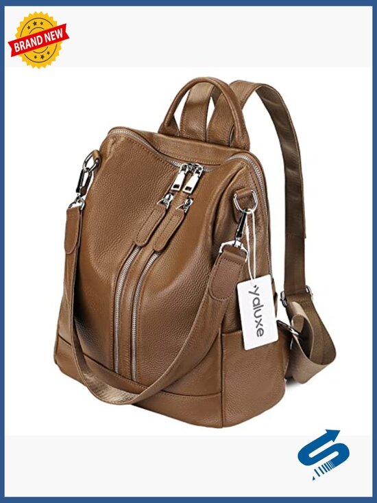 Genuine Leather Convertible Backpack Purse Shoulder Bag Daypack main image 5